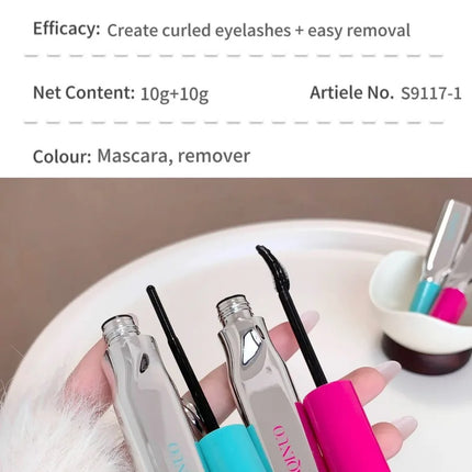 SHAQINUO Curly Black Sun Flower Mascara + Makeup Remover Set All Day Long-Wearing Lash-Lengthening Thick Volume Eyelashes