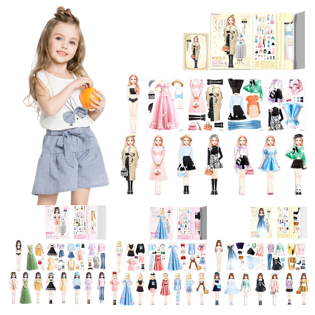 Princess Dress Up Toys Preschool Learning Toys Magnetic Dress Up Set Magnet People Clothes Cultivate Aesthetics for Girls Boys