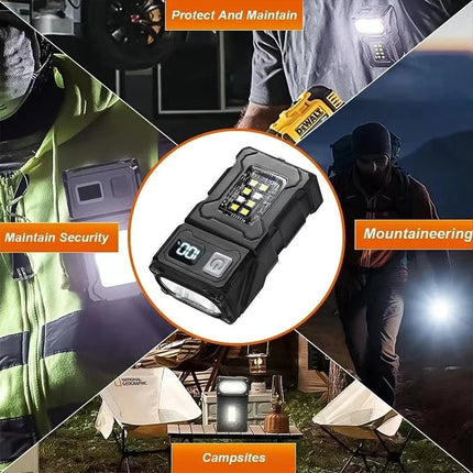 Mini Portable LED COB Flashlight with Pen Clip Head Rotation Magnetic Torch Built-in Battery Rechargable Outdoor Camping Lantern
