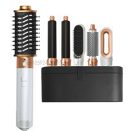 6 in 1 Hair Dryer Brush Hot Comb Set Professional Curling Iron Hair Straightener Styling Tool Negative ions Hair Dryer Household