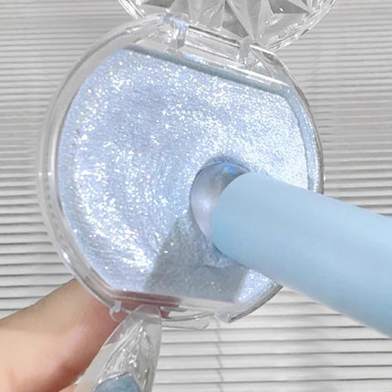 Glitter Highlighter Face Shimmer Long Lasting Waterproof Monochrome Pearlescent Shining Blue Highlighter Contouring Makeup Women