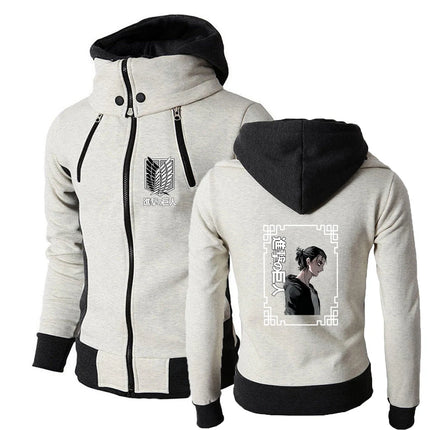 2025 Japanese Anime Jacket Spring And Autumn Man's Stand-Up Collar Hoodies Attack on Titan Logo Print Sports Comfortable Coat