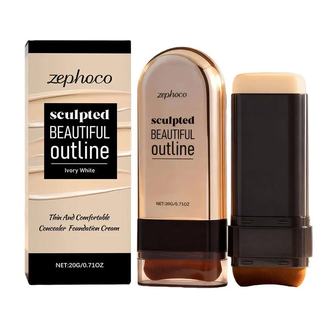 Zephoco Moisturizing Concealer Foundation Stick Long Lasting Full Coverage Covers Dark Circles Acne Scars Face Base Makeup