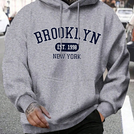 Brooklyn Est 1998 New York Printing Men Hoodies Harajuku Crewneck Hoodie Fashion Oversize Hoody Autumn Comfortable Tracksuit