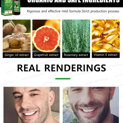 Beard growth essence. It helps your beard grow quickly, and is a must-have for mature men. It makes you look more manly and is e