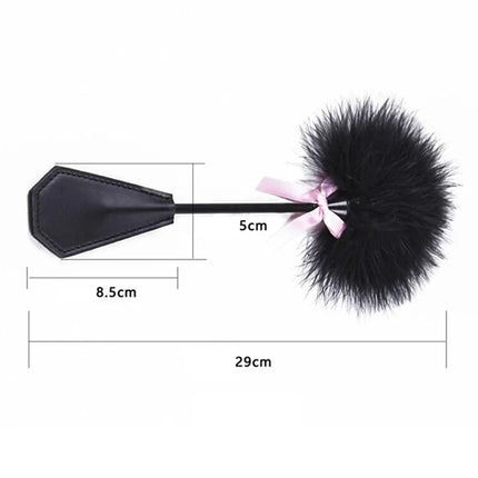 Premium Leather Fetish Kit - Spanking Paddle, Flogger, Riding Crop & Feather Tickler, Adult Bondage Play Toys
