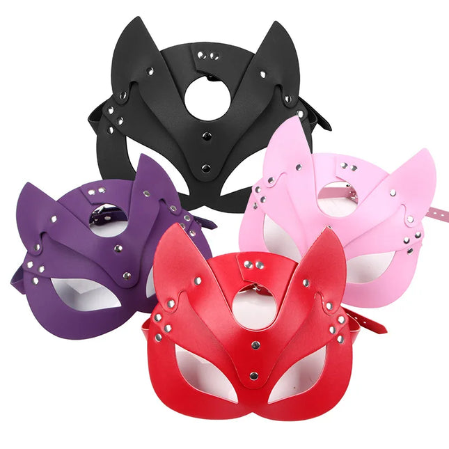 Adult Sex Products SM Sex Toy BDSM Female Leather Eye Mask & Heart Collar Cosplay Adult Mask Game Masquerade Party Face Masks