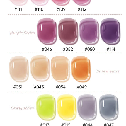 Jelly Transparent Ice Through Gel Nail Polish Pink Skin Color Semi Permanent Manicure Top Coat Soak Off UV Gel Varnish Nail Art