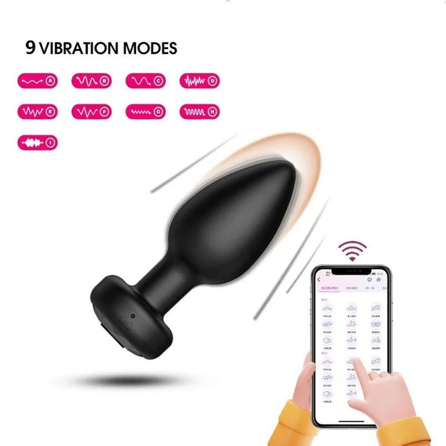 Anal Plug Vibrator 9 Speeds Butt Plug Anus Prostate Vibrating Massager APP Remote Control Female Masturbator Sex Toys for Women