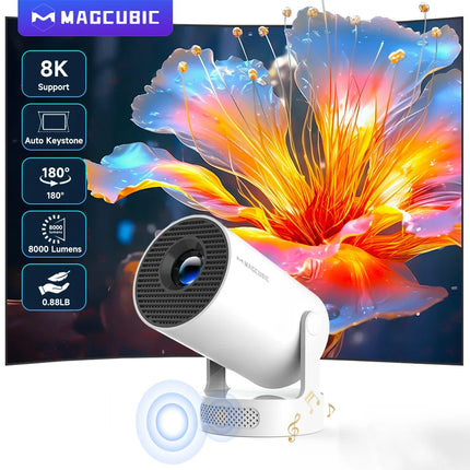 Magcubic HY300Pro+ Projector 8k android 14 projector Dual Wifi 290ANSI BT5.4 Video Projector for Cinema Outdoor Portable Project