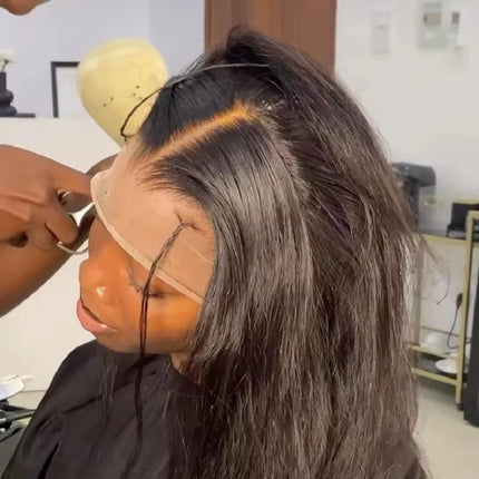 Peruvian Straight 13x4 Lace Frontal Natural Color Hair 100% Human Hair For Women Pre Plucked Bleached Knots 4x4 Lace Closure