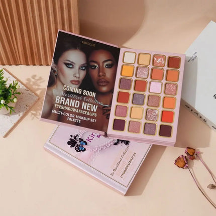 5-Layer Folding Eyeshadow Palette Book Shaped Portable Beauty Book Makeup Kit Easy Apply Powder Blusher Makeup Palette Book