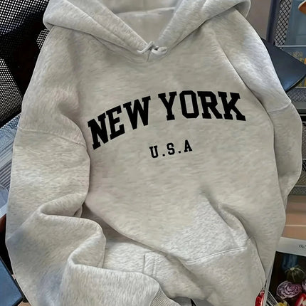 Hooded Sweat for Women Casual Cut NEW YORK USA Lettering Sweater Sweat Casual Fashion HipHop Sweat Harajuku Unisex