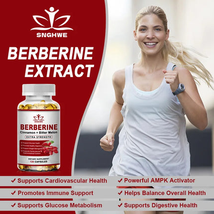 Berberine Supplement High Potency with Ceylon Cinnamon - Immune System, Cardiovascular & Gastrointestinal Function - Berberine H