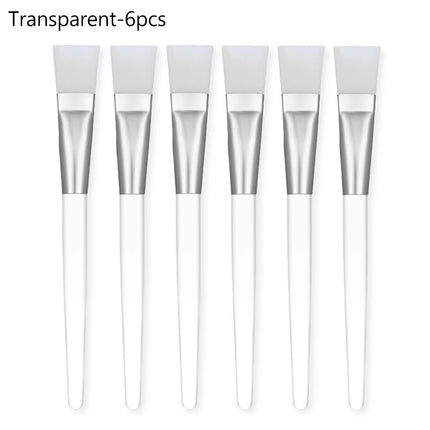 2/4/6/12pcs Facial Mask Brush Soft-head Facial Applicator Brush with Clear Plastic Handle for Spa & Salon Use Skin Care Tools