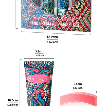 8-piece Lipstick + Hand Cream Set, Fruit Flavor, Long-lasting Hydration, Light and Non-Greasy, Daily Care, Christmas Gift