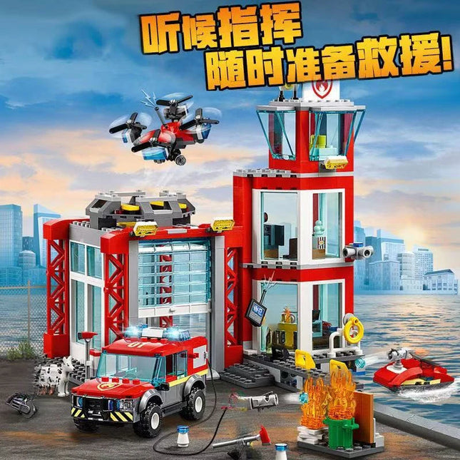 City Series General Bureau of Police Police Car Helicopter Creative Building Blocks Children's puzzle Toys For Kids Gifts 60141