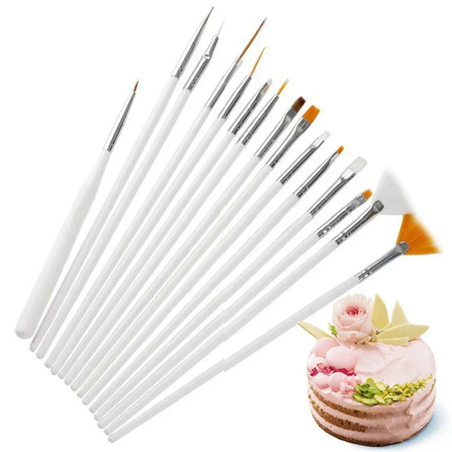 15Pcs/lot Fondant Cake Painting Brush Icing Pastry Brushes Cake Decorating Tools Baking Accessories Fondant Cake Carving Pen