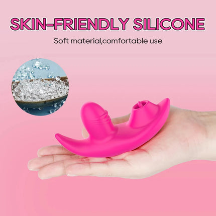 Waterproof Wearable Female Suction Licking Vibrator Dual G-Spot Stimulation Silicone Toy with App Control Adult Toys