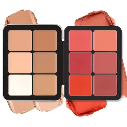 12-Color Iron Box Concealer Blush Palette Matte Highlighter Contour Makeup Palette Creamy All-in-one Palette Face Cosmetics