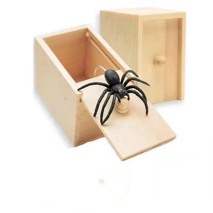 Trick Spider Funny Scare Box - Wooden Hidden Box Quality Prank Toy Fun Game Prank Trick for Friend Office Toys