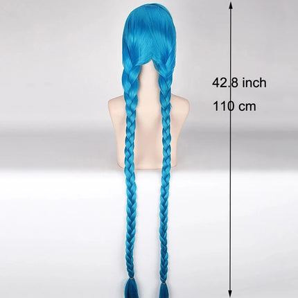 Synthetic Hair Jinx Cosplay Lol  Long Blue Halloween  Anime Costume Wig