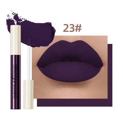 24 Colors Matte Lipstick Woman Lip Makeup Velvet Lipgloss Long Lasting Lip Tint Waterproof Non-stick Cup Lip Gloss Cosmetics