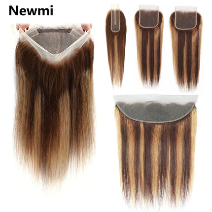 P4/27# Highlight 360 Lace Frontal Only Straight Ombre Honey Blonde 2x6 4x4 5x5 13x4 Lace Closure P4/27# Human Hair Extensions