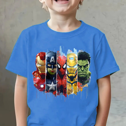 Summer Spider-Man Kids' T-shirt Comfortable Pure Cotton Patterned Short-sleeved Parent-child Outfit for Boys and Girls