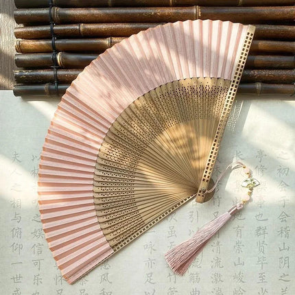 New Bamboo Folding Fan Chinese StyleFan Classical Carving Craft Fans Portable Summer Female Dance Hand Held Fan Gift Home Decor