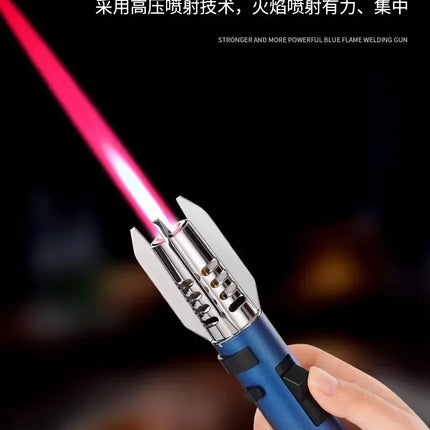High Temperature Welding Gun Windproof Strong Red Flame Butane Gas Torch Lighter Safety Lock Fire Switch Kitchen Cigar Lighters