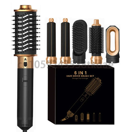 6 in 1 Hair Dryer Brush Hot Comb Set Professional Curling Iron Hair Straightener Styling Tool For Air styling Airwrap Hair Dryer