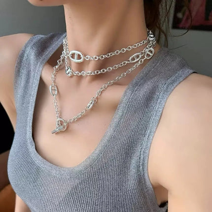Hot sale 80, 150cm stainless steel couple necklace, multi-functional, fashionable, multi-layer bracelet, same style for men and women