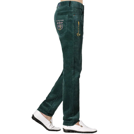 New Straight Men's Corduroy Trousers Luxury Brand Heavy Cotton Pants Men korea Style Stretching Cotton Winter Clothing Size 40