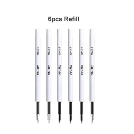Deli Metal Gel Pens 0.5mm black ink Refill Sign Pen Stationery Smooth Writing Business Pen School Office Supplies for Kid Gift