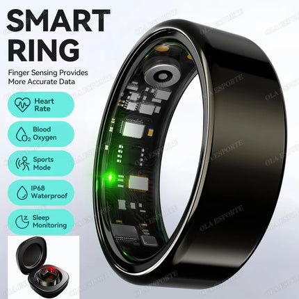 2026 Smart Ring Blood Pressure Heart Rate Sleep Monitoring Smartring IP68 & 5ATM Waterproof Multi-sport Mode Smartring Man Women