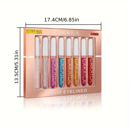 8-Color Set Waterproof Eyeliner Pens Long-lasting Glitter & Colored Eye Makeup Cosmetics Beauty Matte Eye liner Pencil Kit