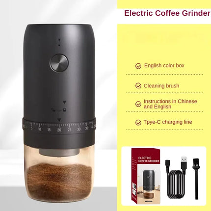 Portable Coffee Grinder Electric USB Rechargeable Home Outdoor Blender 40Gears External Adjustable Coffee Beans Grinding Kitchen