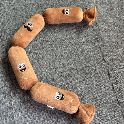 1Pc Dog Plush Chew Toy Teeth Cleaning Simulated Sausage Squeak with BB Sound Durable Puppy Toy Bite-Resistant Molar Dog Supplies