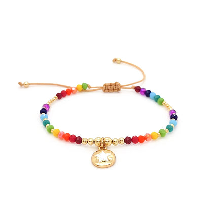 KKBEAD Boho Beach Bracelet Women Stackable Y2K Jewelry Colorful Crystal Beads Summer Rainbow Gift Mother's Day Vacation Jewelry