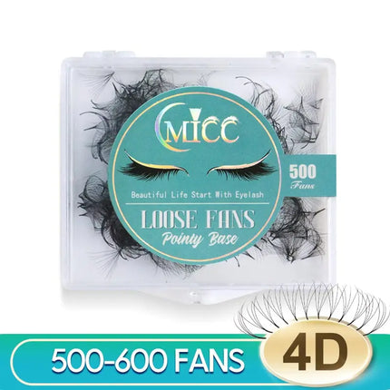 500 Fans 7mm-16mm Sharp Slim Narrow Stem Premade Volume Fans Thin Pointy Base Eyelashes Extensions Loose Fans Makeup Cilia
