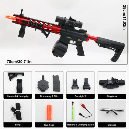M416 Electric Gel Ball Blaster Toy Gun， Manual/Automatic Mode  , Rechargeable - Suitable for Summer Outdoor Shooting Games