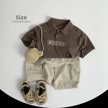 Spring Summer Kids Cotton T-Shirt Loose Thin Short Sleeve Unisex Korean Style Baby Clothing Personalized Top Children's Wear