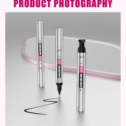 QIC Dual Tip Eyeliner Stamp Pen - Waterproof, Quick-Dry, Long-Lasting & Smudge-Proof for Beginners, Natural Look with Black