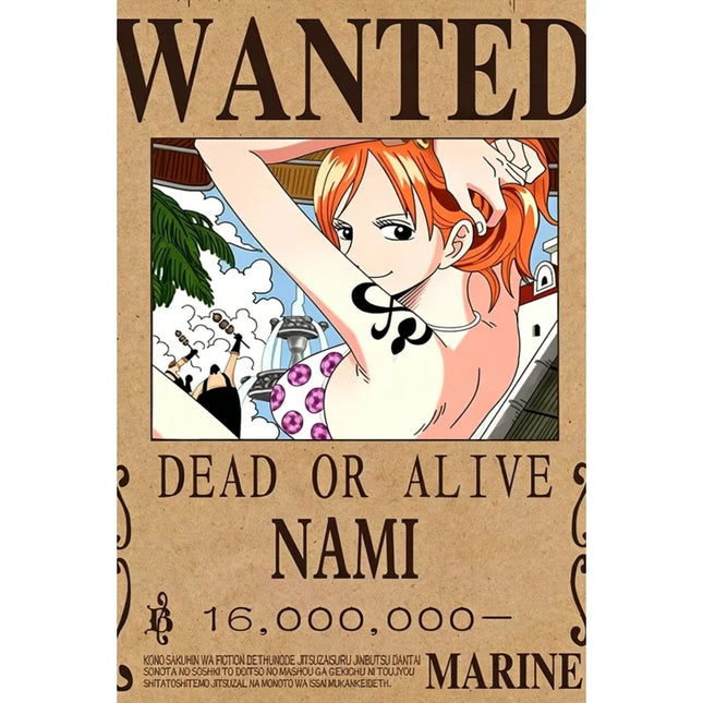 One Piece Wanted Poster Canvas Painting Print Picture Wall Art Bounty Anime Wall Bedroom Mural Luffy Zoro  Living Home Decor