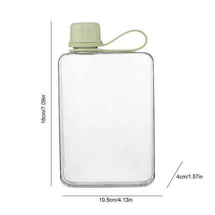 Pocket Water Bottle 500ml Flat Drink Cup Water Bottle Summer Water Flask Sports Water Bottle Leak-Proof Slim Cold Flask For
