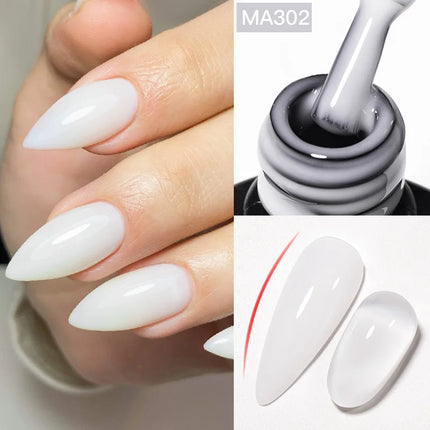 MEET ACROSS 7ml Jelly Nude Shimmer Rubber Base Gel Glitter Pink Purple UV/LED Nail Art Vernis Gel Polish for Manicure Nails DIY