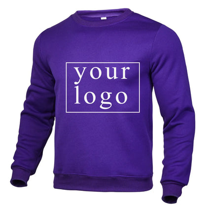 Your Own Design Brand Logo/Picture Personalized Custom Anywhere Men Women DIY Round neck long sleeved pulloverhoodie Fashion New