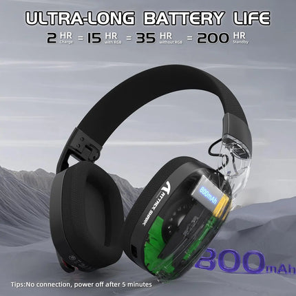 ATTACK SHARK L90 Ultralight Wireless Gaming Headset, BT, 2.4G, 3.5mm Wired, RGB Foldable 7.2 Surround Sound Over-Ear Earmuffs