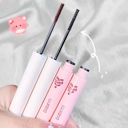 Ultra-Fine Brush Mascara Makeup Silk Fiber Lengthens Eyelashes Waterproof Fast Dry Matte Brown Black Curling Mascara Comestics